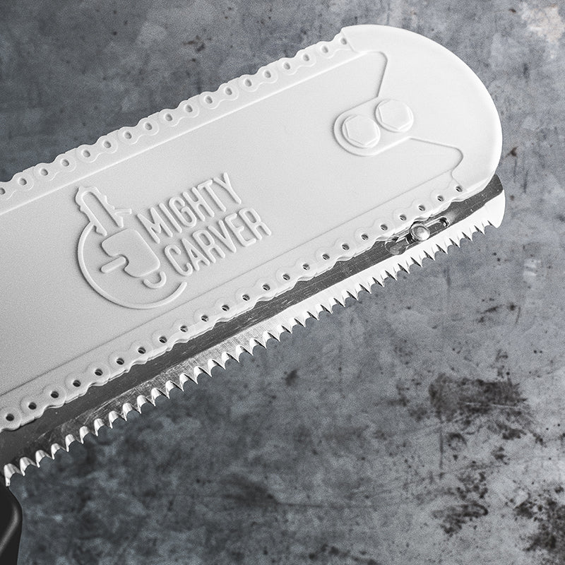 Mighty Carver: An electric carving knife that looks like a chainsaw.